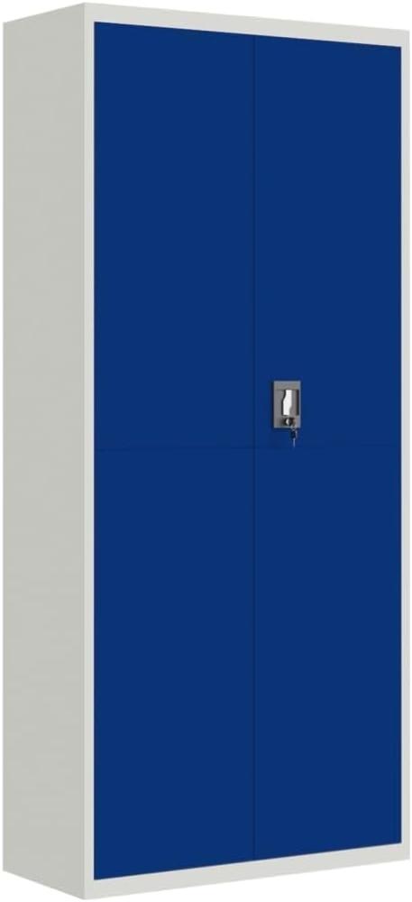 Aktenschrank Hellgrau und Blau 90x40x200 cm Stahl 339766 Bild 1