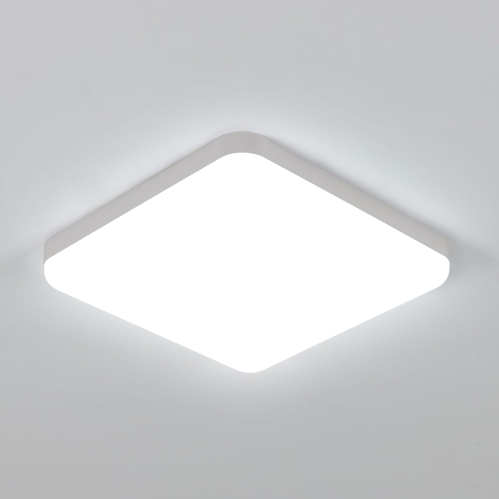 Comely LED Deckenlampe 25cm, 32W Kaltweiß, IP54 Wasserdicht, Quadratisch, Flache LED Deckenleuchte für Bad, Küche, Balkon, Flur, Schlafzimmer Bild 1