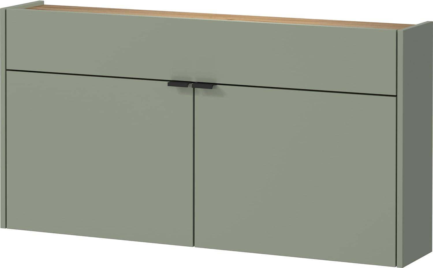 Germania Hängender Mehrzweckschrank 1398-629 GW-Ameca, in Taupegrün/Eiche, geringe Tiefe, optimal für schmale Flure, 110 x 57 x 22 cm (BxHxT) Bild 1