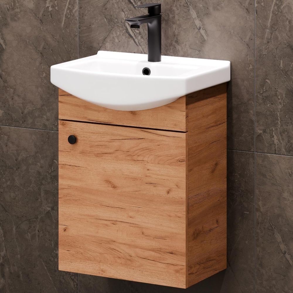 Planetmöbel Waschtischunterschrank 45cm Gold Eiche Bild 1