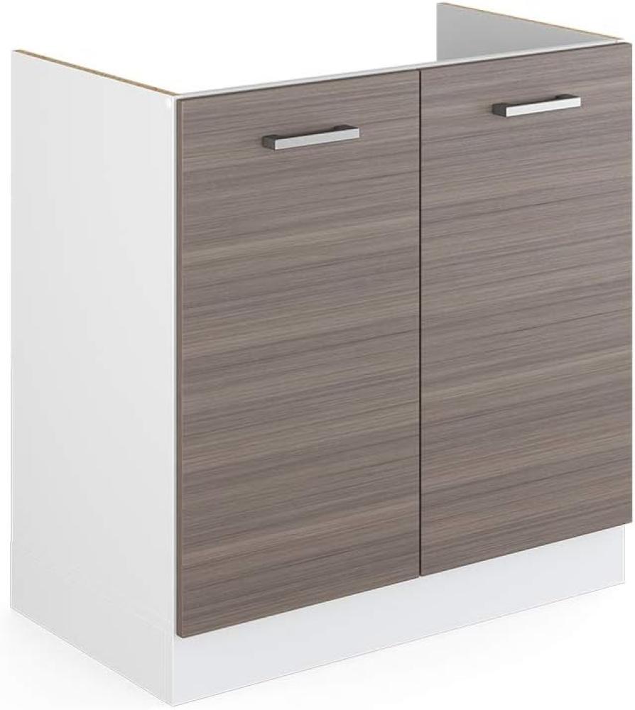 Vicco Küchenschrank R-Line Hängeschrank Unterschrank Küchenzeile Küchenunterschrank Arbeitsplatte, Möbel verfügbar in anthrazit und weiß (edelgrau ohne Arbeitsplatte, Spülenunterschrank 80 cm) Bild 1