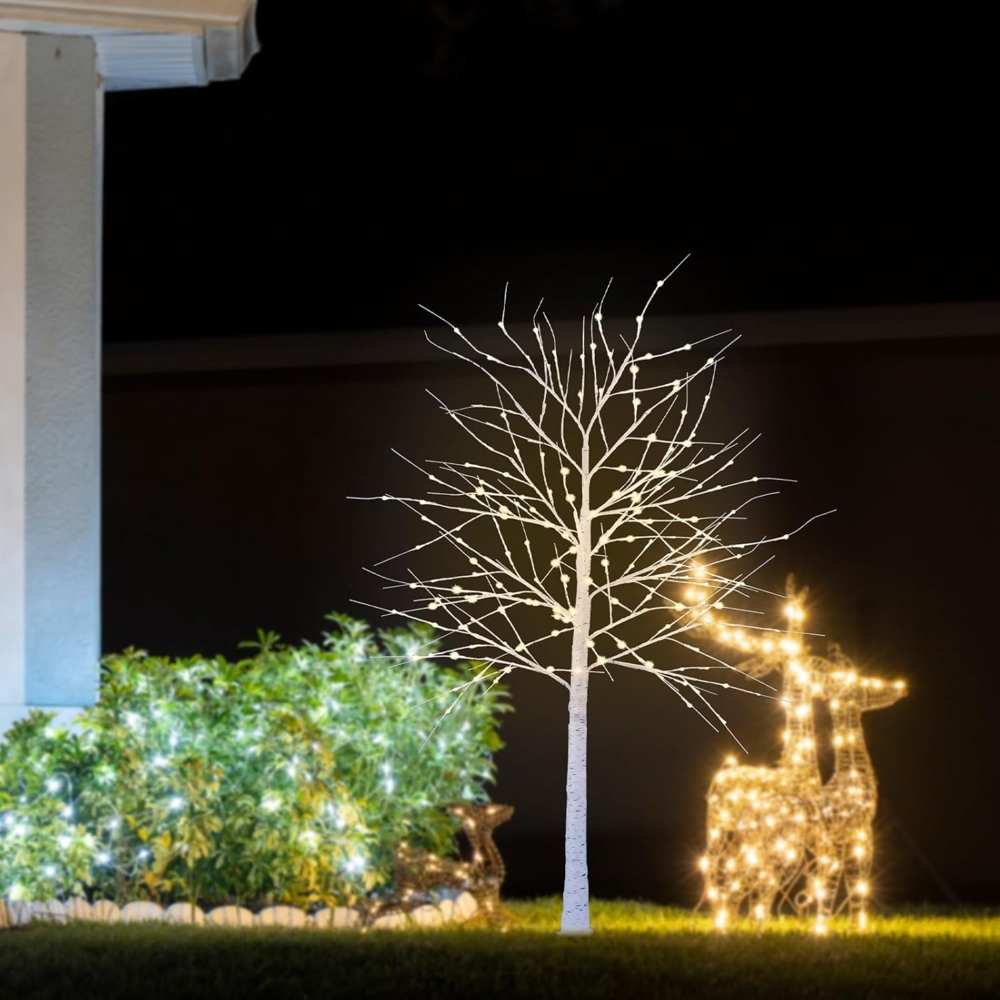 CCLIFE LED Baum Led Lichterbaum Innen Weihnachten Baum Innen, Birkenbaum Lichterdeko Bild 1