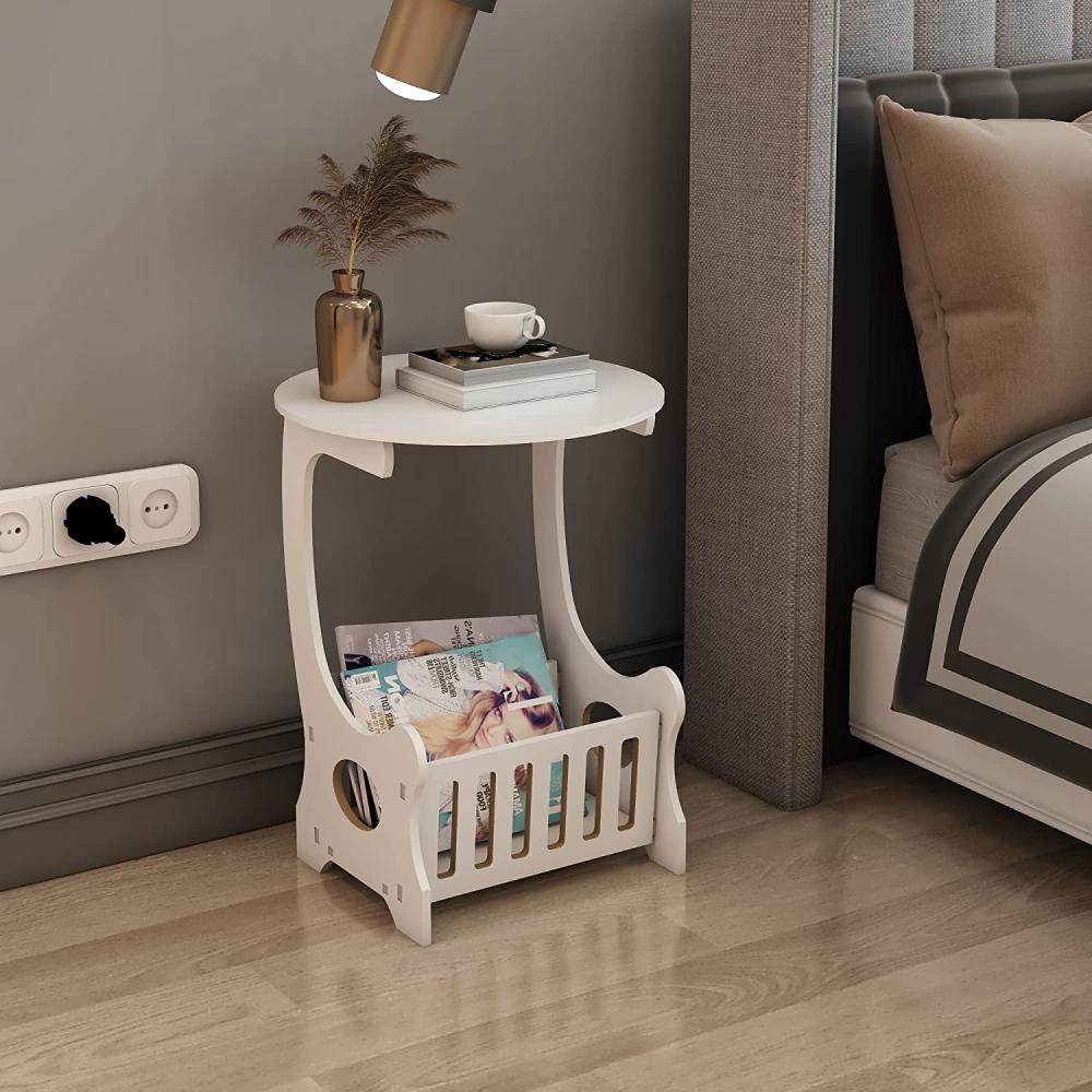 Beistelltisch Vallensbæk 50 x 38 x 38 cm Weiß [en. casa] Bild 1