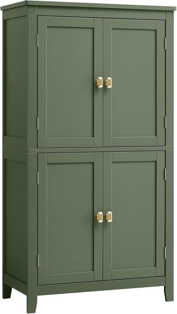 Vasagle Badezimmerschrank mit verstellbaren Ablagen, MDF waldgrün, 110 x 30 x 60 cm Bild 1