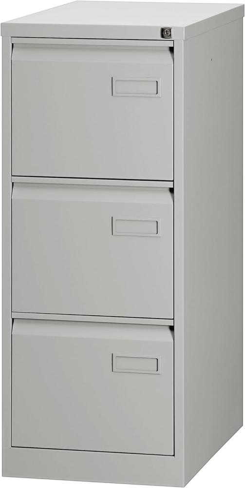 Bisley LIGHT Light Hängeregistraturschrank, einbahnig, DIN A4, 3 HR-Schubladen, Metall, 645 Lichtgrau, 62.2 x 41.3 x 101.6 cm Bild 1