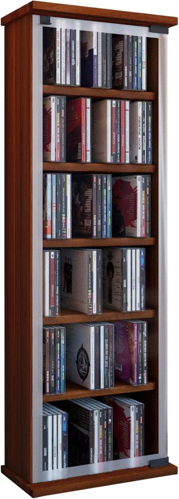 VCM 21034 Regal DVD CD Rack Medienregal Medienschrank Aufbewahrung Holzregal Stand Möbel Schrank Möbel Kern-Nussbaum "Classic" Bild 1