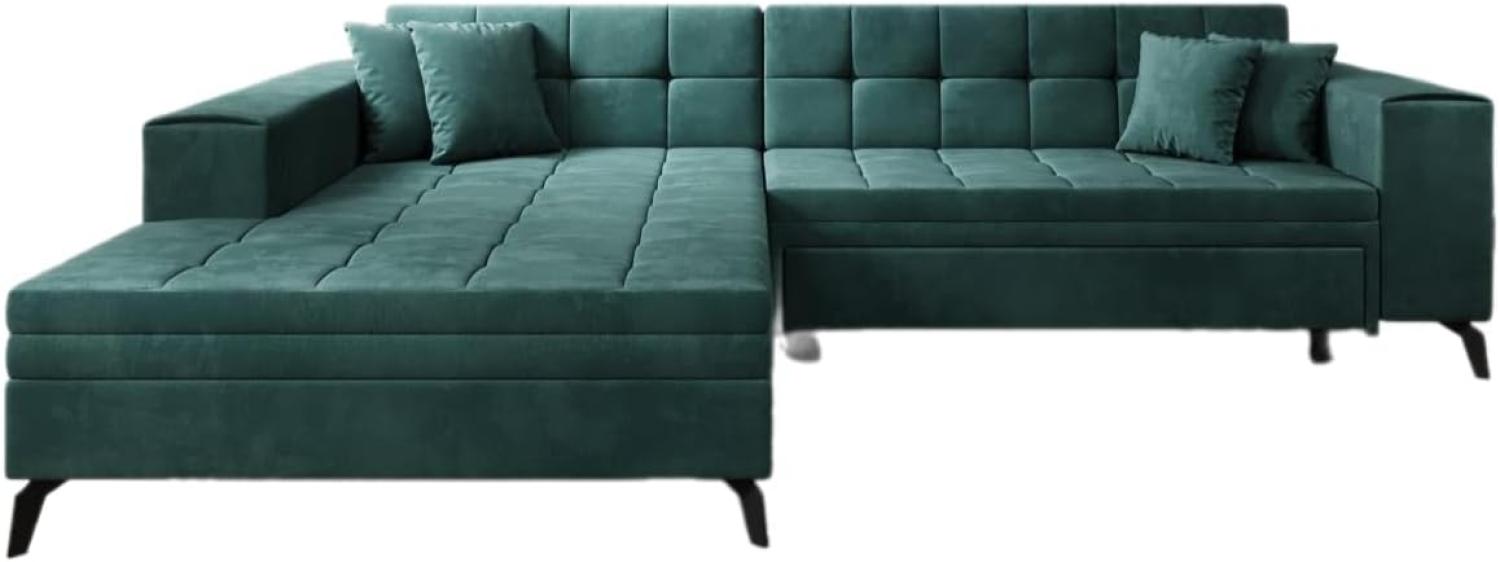 Designer Sofa Frida mit Schlaffunktion Samt Grün Links Bild 1