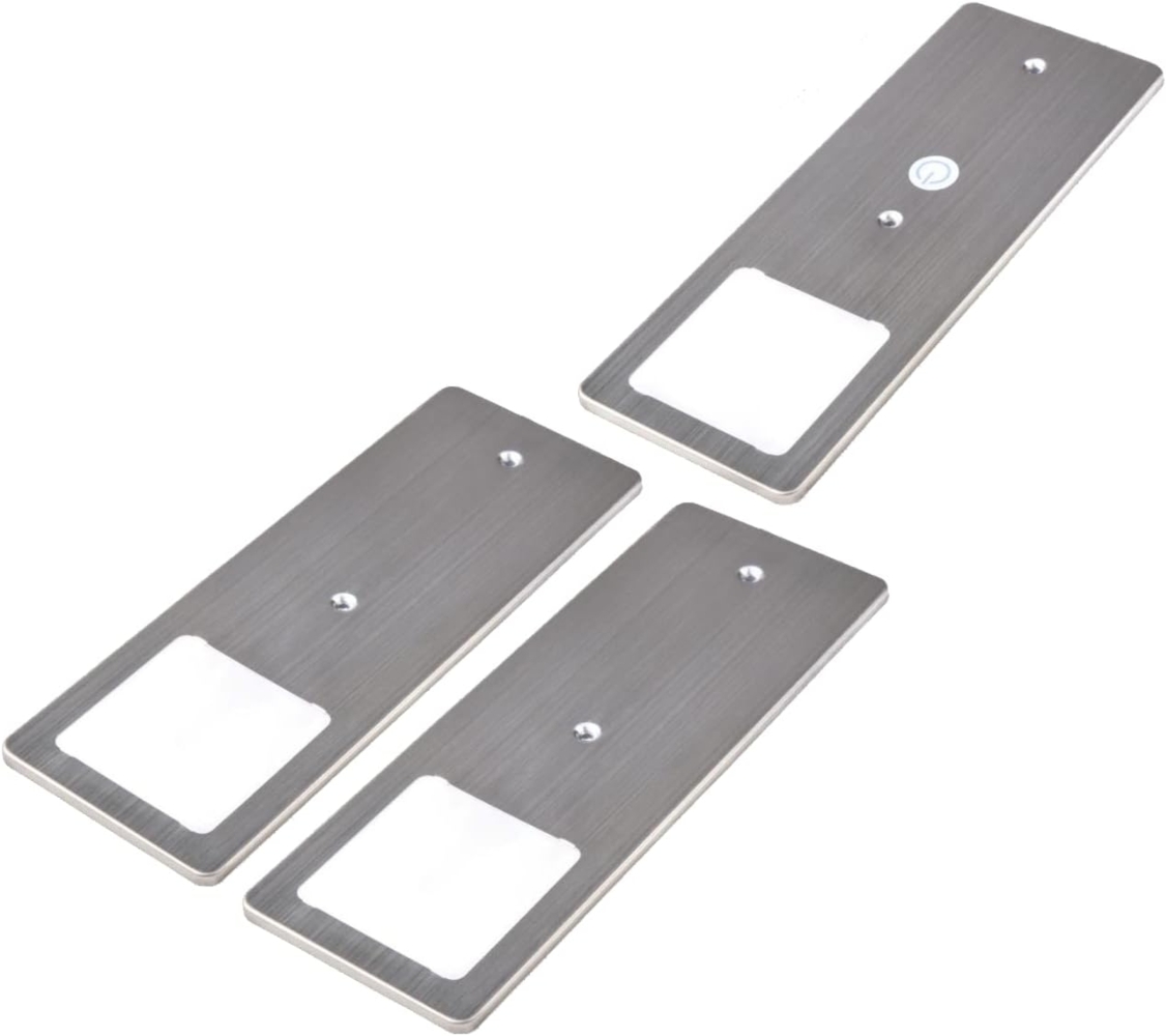 kalb LED Unterbauleuchte LED Unterbauleuchten Edelstahl gebürstet 5W- mit Touch-Dimmfunktion, 3er Set neutralweiß, neutralweiß Bild 1