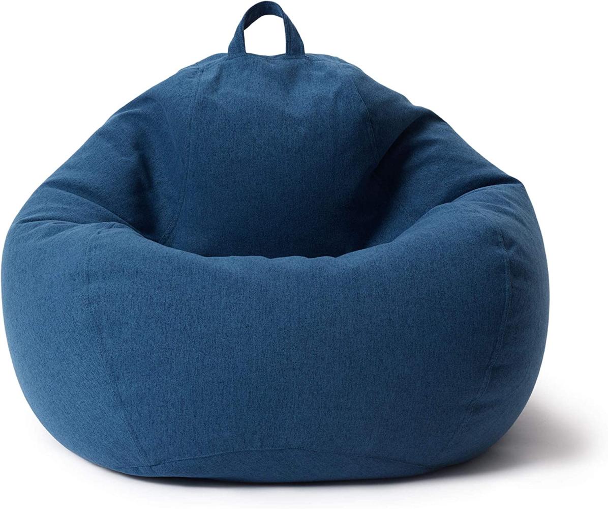 Lumaland Comfort Line XL Sitzsack Indoor - 90x110x50 cm - Bodenkissen, Bean Bag Chair - 250 L - EPS Perlen Füllung - Dunkelblau Bild 1