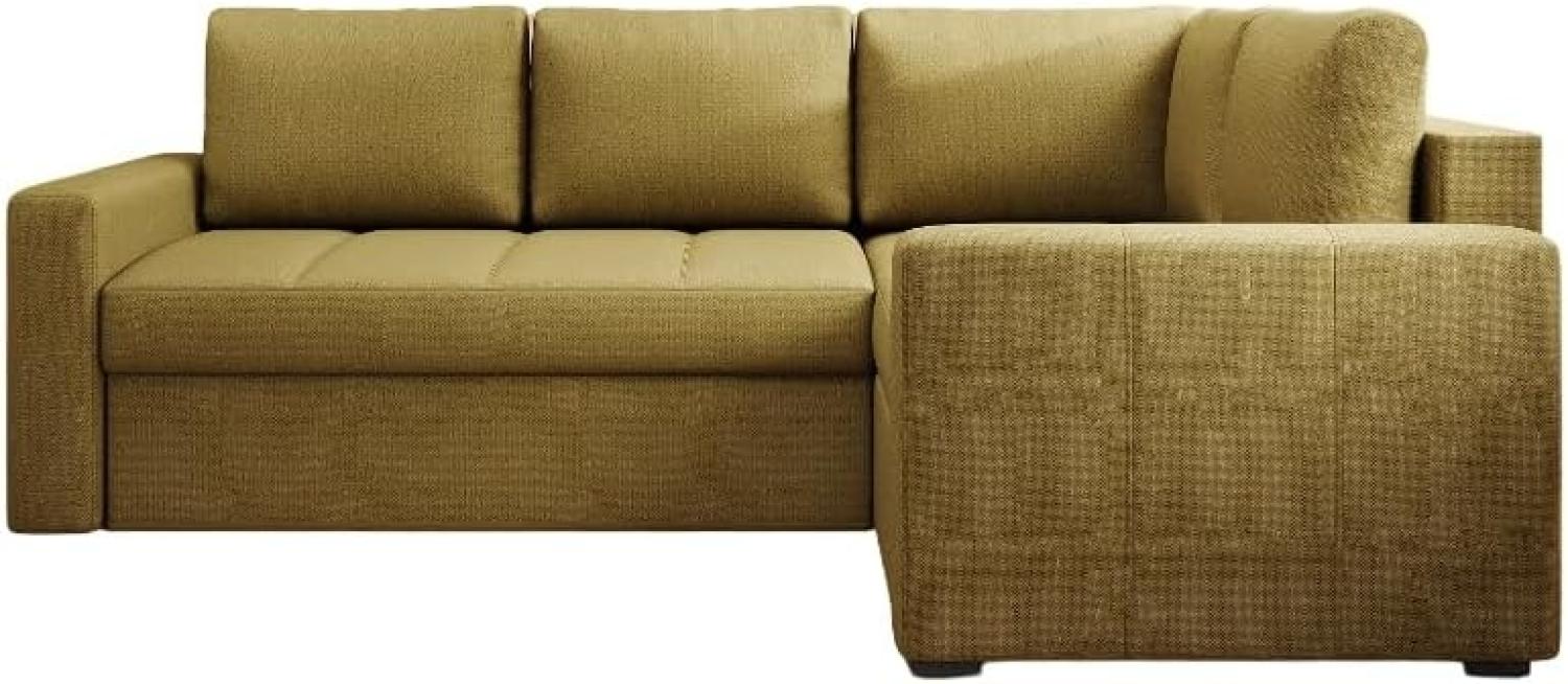 Designer Sofa Cortino mit Schlaffunktion und Stauraum Stoff Senf Rechts Bild 1