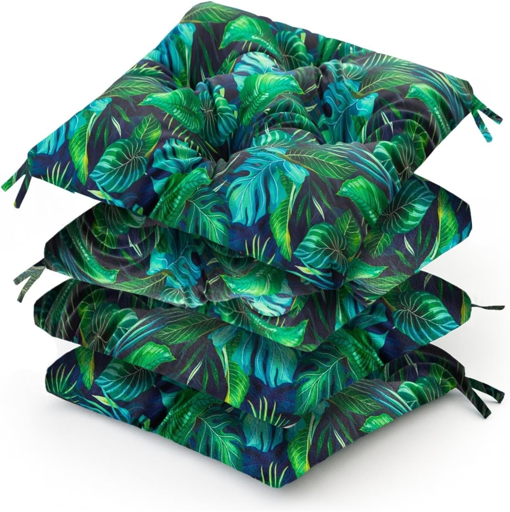 Bjird Stuhlkissen 45x45 cm - Wasserdichtes Gartenkissen für Stühle & Sessel, Wetterfest & Pflegeleicht - Dickes Sitzkissen 6 cm - Outdoor geeignet Bild 1