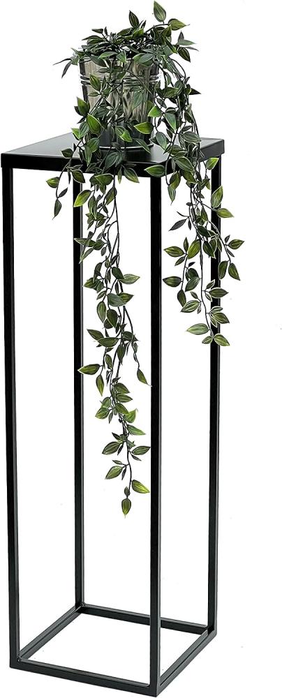 DanDiBo Blumenhocker Metall Schwarz 70 cm Eckig Blumenständer Beistelltisch FRA-005 Blumensäule Modern Pflanzenständer Pflanzenhocker Bild 1