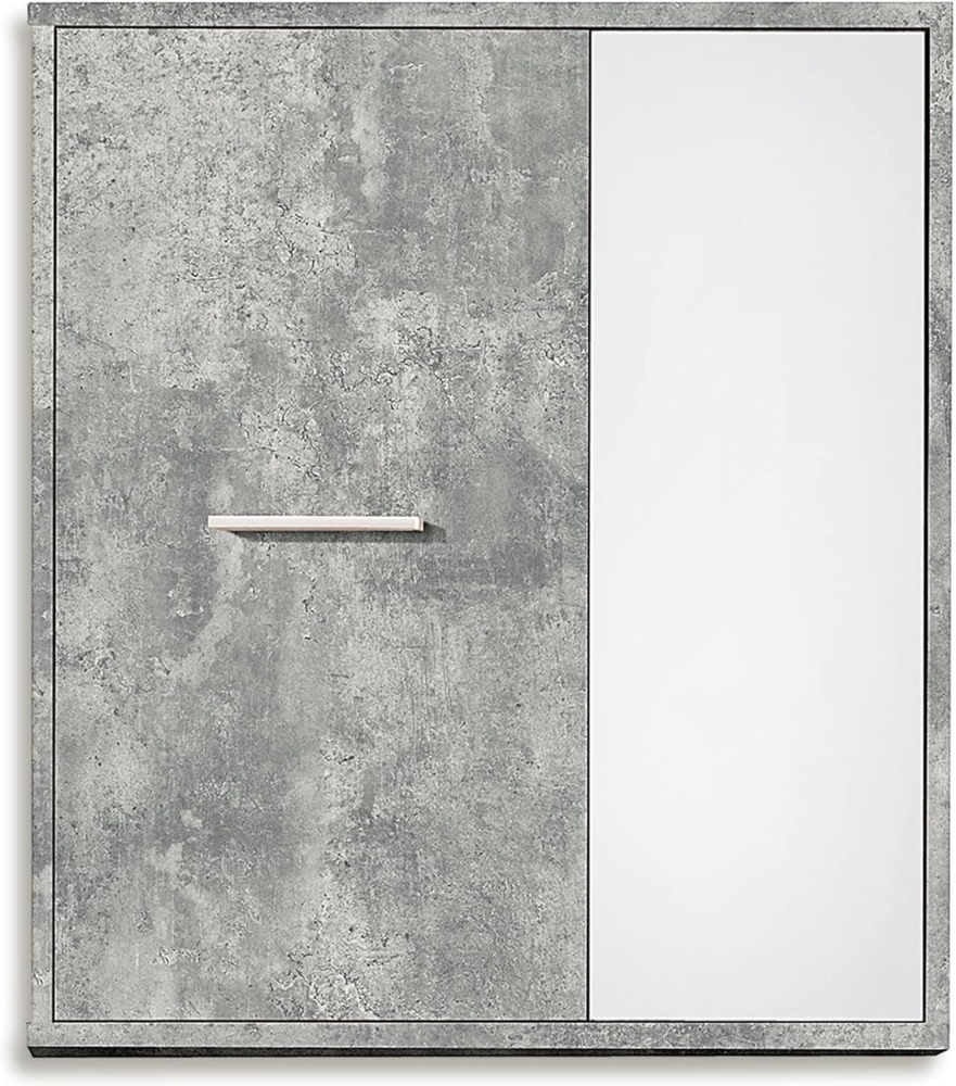 FORTE Paco Hängeschrank mit 2 Türen, Holzwerkstoff, Betonoptik Lichtgrau / Weiß, 67 x 60 x 23 cm Bild 1