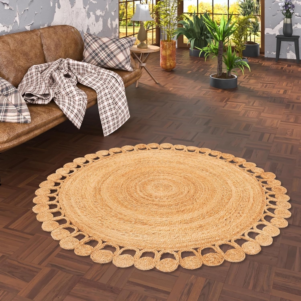 Pergamon Sisalteppich Naturfaser Teppich Jute Salsa Natur Boho Rund, Rund, Höhe: 12 mm Bild 1