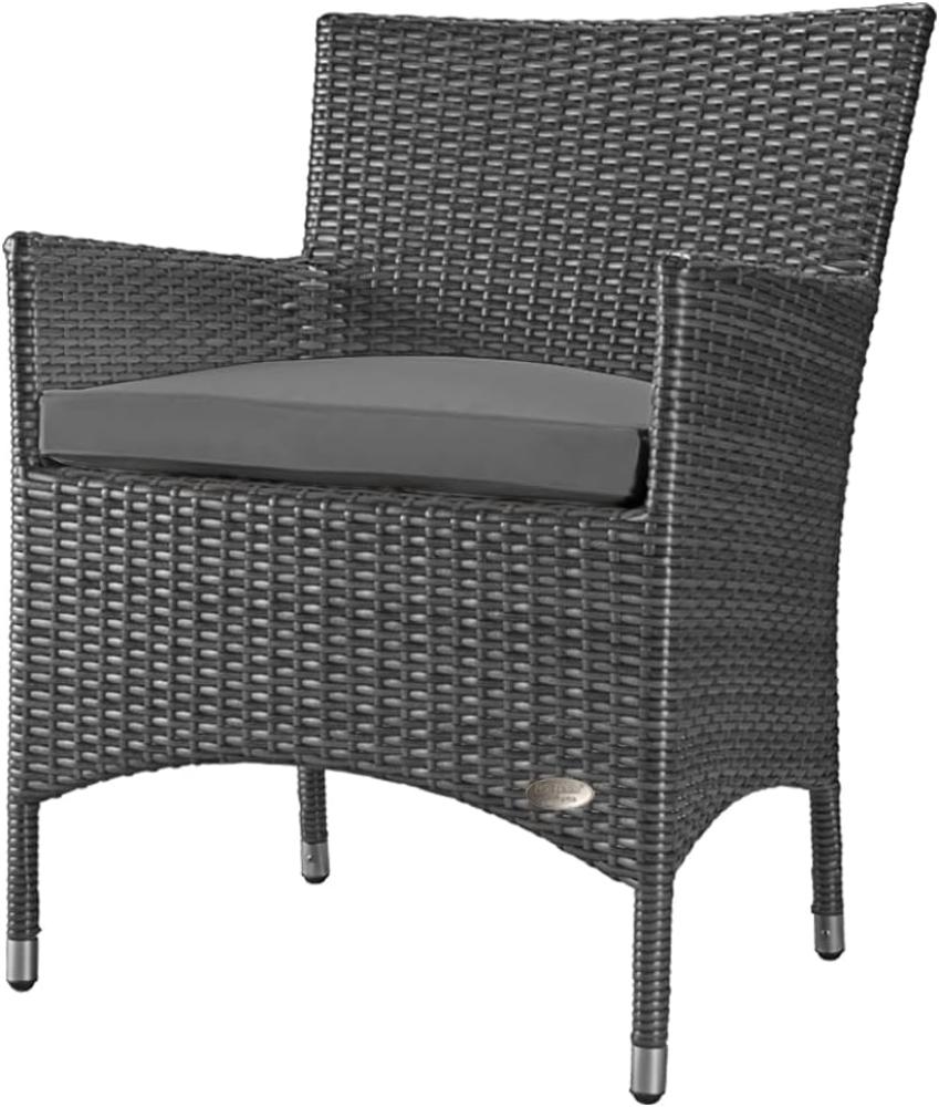 XXXL Rattan Stuhl Trento, Farbe Grau-Silber Bild 1