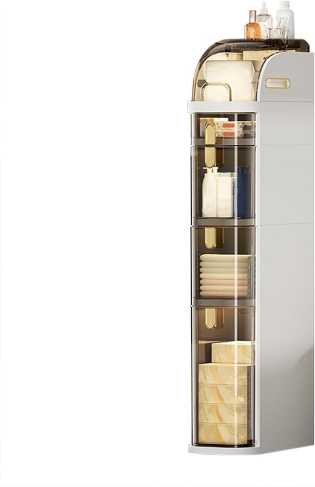 Heikoeco Midischrank badschrankschmal,bathroom organizer cabinet,nischenschrank,3/4 Ebene (mit geräuscharmen Rollen) badezimmerschrank,badregal stehend,18x41x98 cm Bild 1