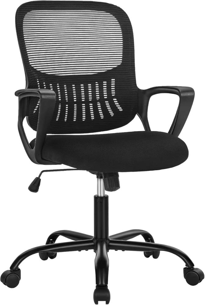 Sweetcrispy Bürostuhl Ergonomisch, Schreibtischstuhl mit Lendenwirbelstütze, Höhenverstellbarkeit Stuhl, Bürostühle mit Armlehne, Office Chair Geeignet für Büro und Schlafzimmer Bild 1