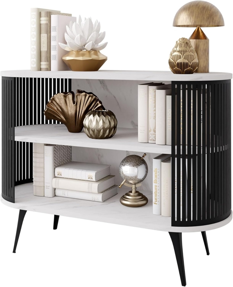 Kommode Rajkon (Farbe: Schwarz / Bianco Marmor) Bild 1