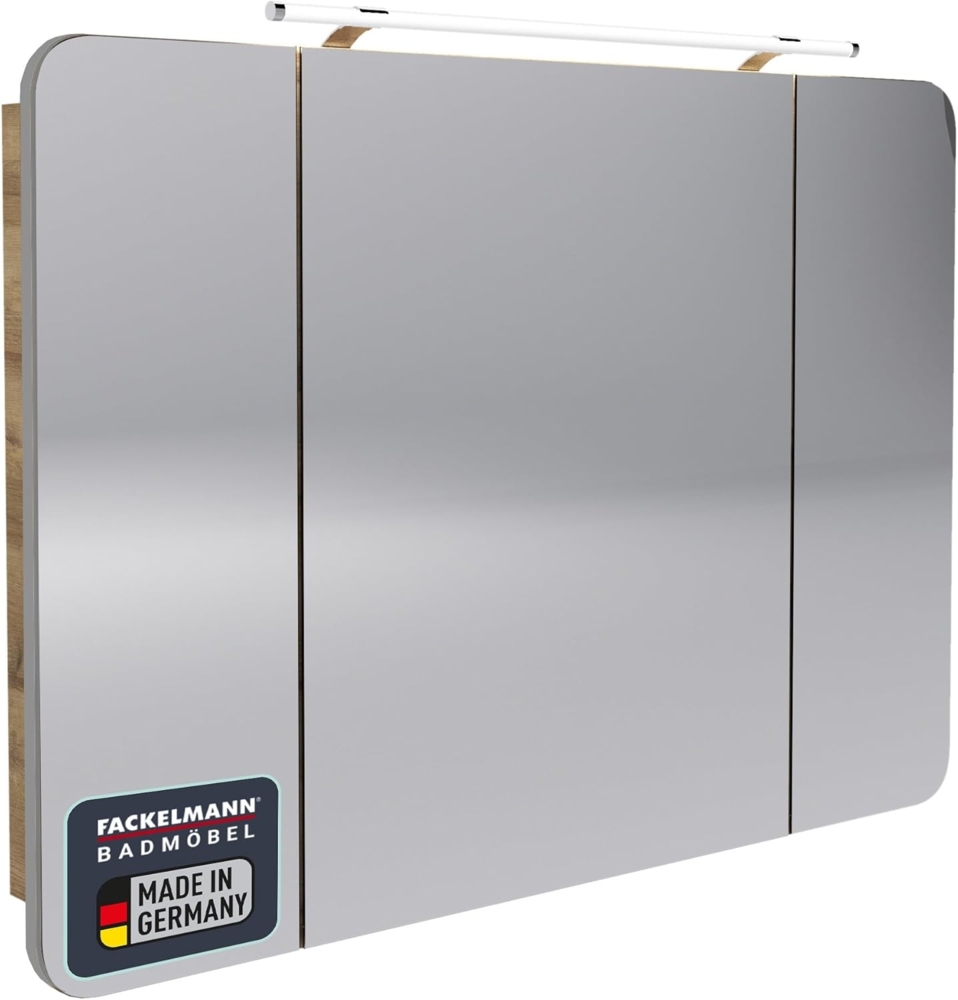 Fackelmann MILANO LED Spiegelschrank 110 cm, Braun hell Bild 1