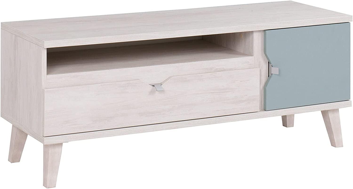 Stylefy Antares Lowboard Weiß Matt Blau Bild 1