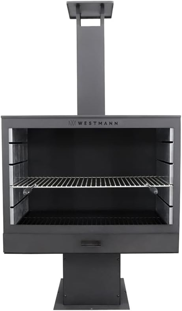 Westmann Stahl Grillkamin Feuerstelle | Schwarz | 50x90x160 cm Bild 1