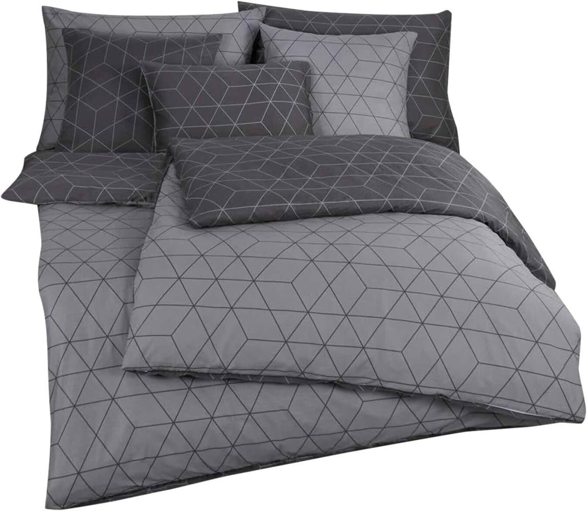 Traumschlaf Mako-Satin Bettwäsche Geo grau|155x220 cm + 80x80 cmTraumschlaf Mako-Satin Bettwäsche Geo grau Bild 1