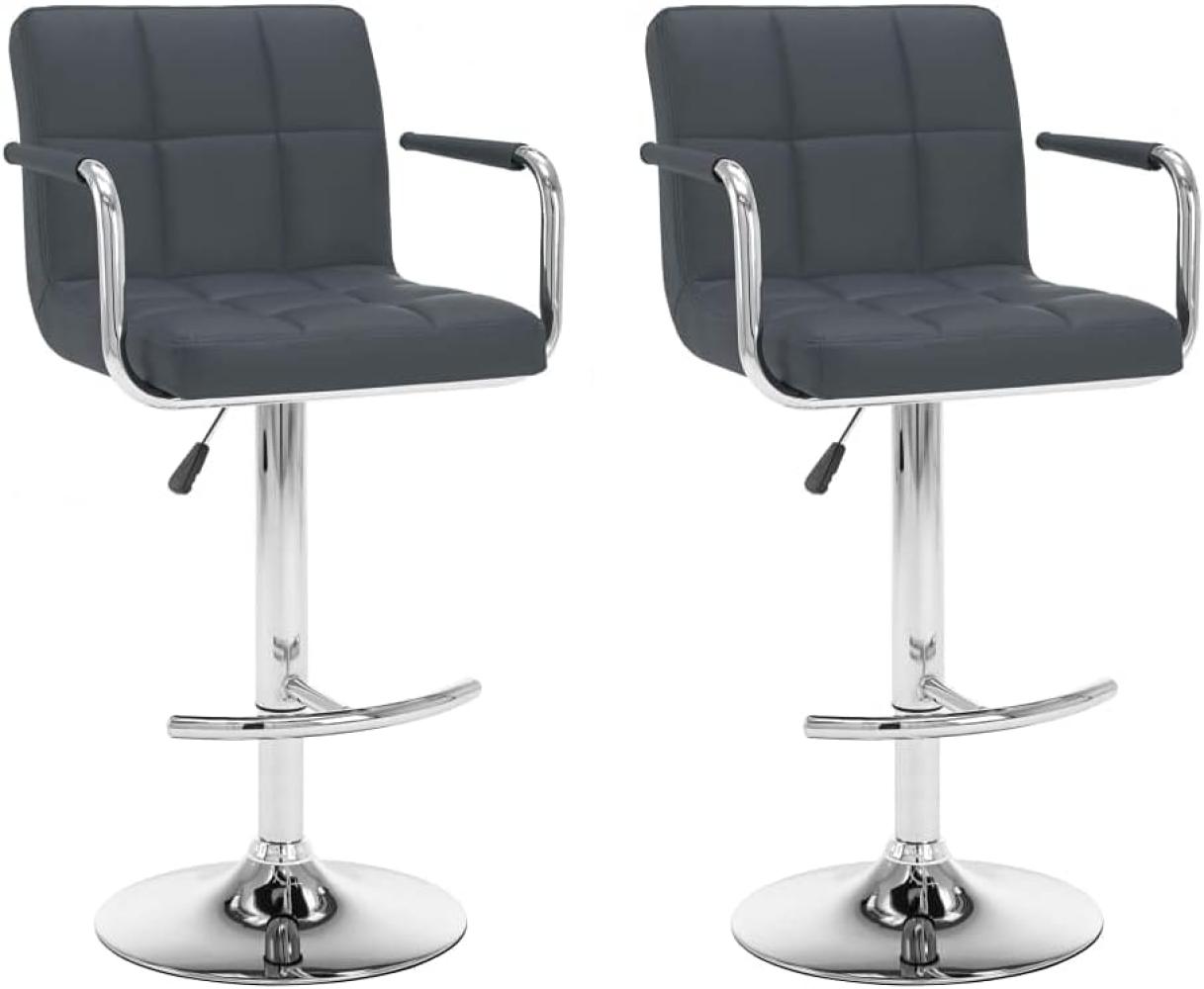 vidaXL Barhocker 2 Stk. Grau Kunstleder 323628 Bild 1