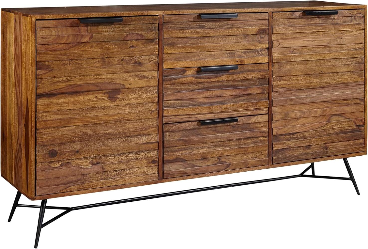 Wohnling Design Sideboard NISHAN 160 x 40 x 88 cm Sheesham Massiv Holz Bild 1