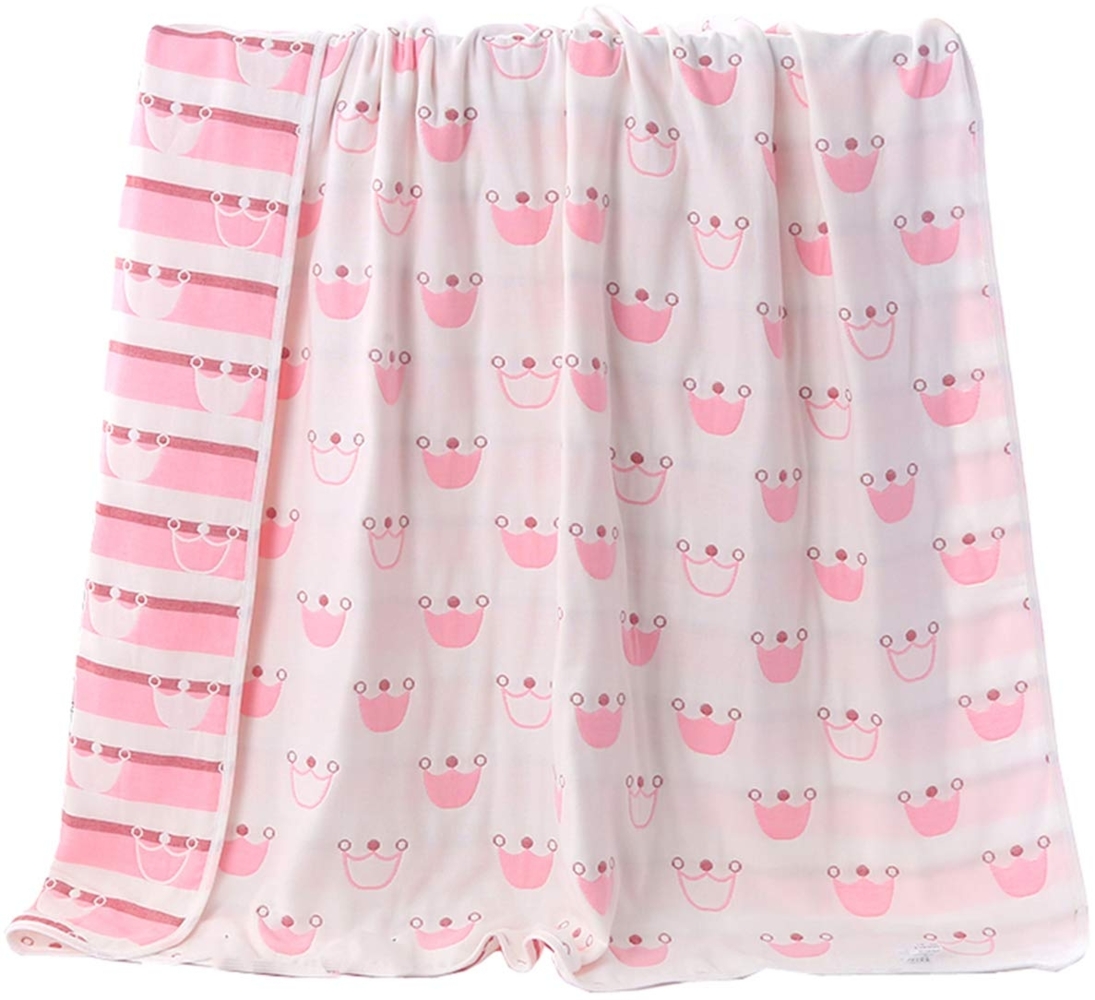 Hayisugar Baby Kuscheldecke, extra weich, 100% Baumwolle, 6-lagig, Decke, Babydecke, Einschlagdecke, Kinderwagendecke, Kinderdecke, Wohndecke Tagesdecke Sommerdecke, Rosa Krone, 150 x 200 cm Bild 1