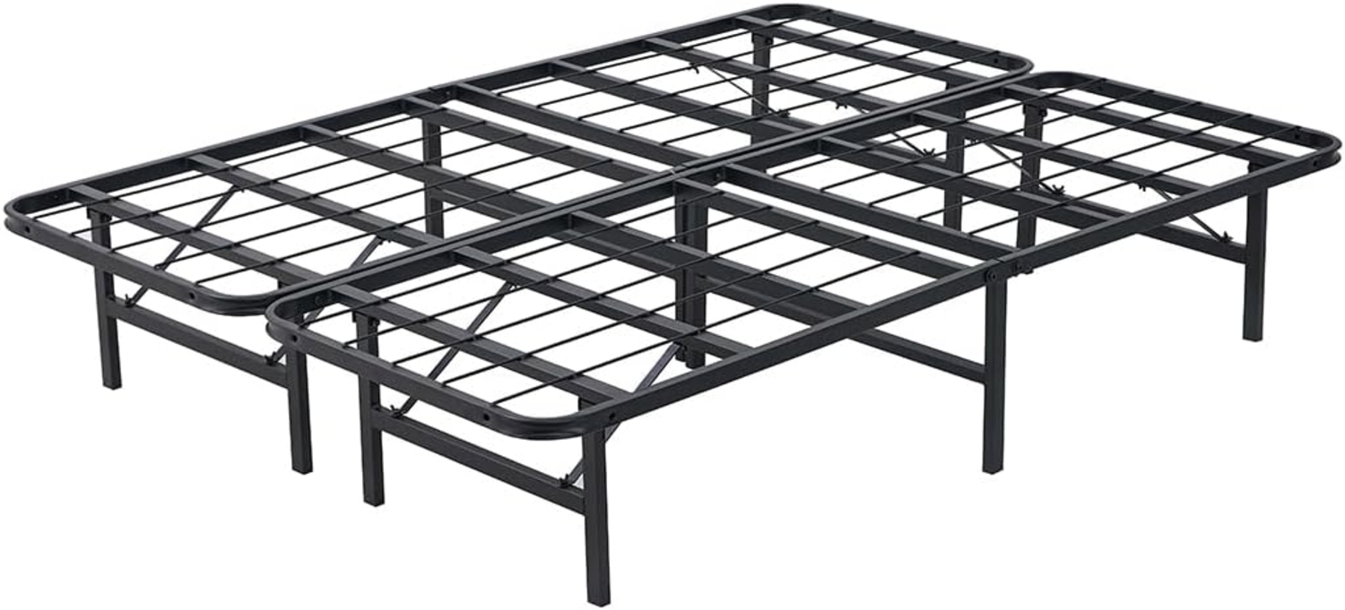 HOGAR24 ES Metallrahmen Taro | klappbare Beine | Maße: 135x190 cm | Metallbettgestell zusammenklappbar | Aufbewahrung unter dem Bett | Farbe: Schwarz Bild 1