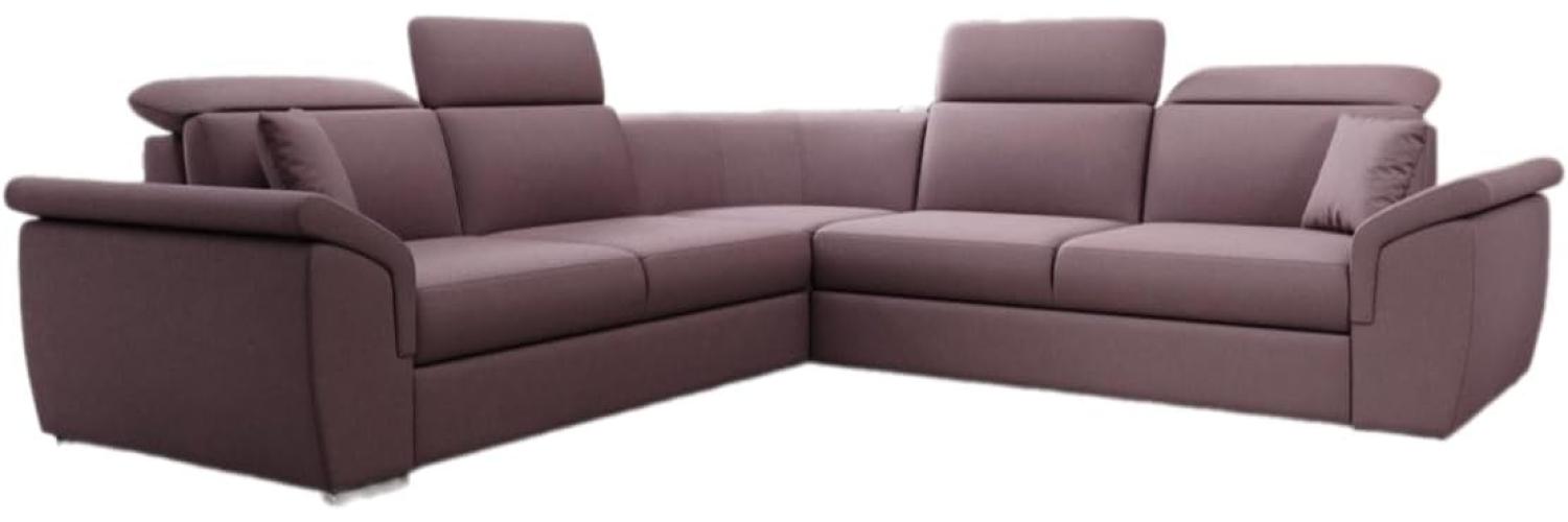 Designer Sofa Fernando mit Schlaffunktion und Stauraum Stoff Rosé Bild 1