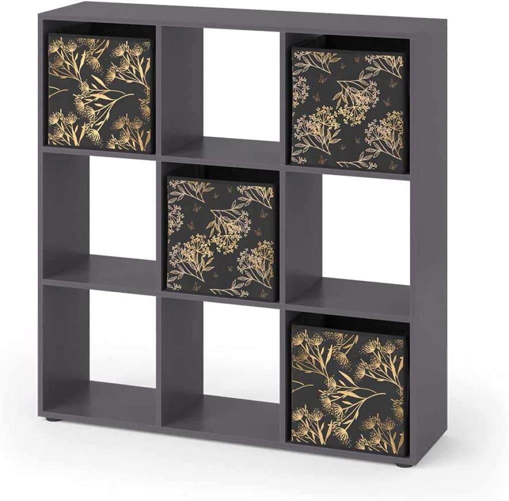 Vicco Raumteiler Würfelregal Standregal Nove Schwarz Faltbox Wohnzimmer Regal 104x108 cm modern Ablage 9 Fächer Dekoregal Ordnerregal Aufbewahrung Bild 1