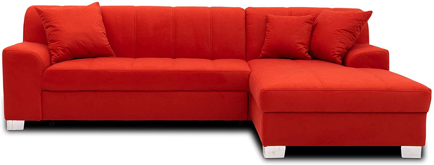 DOMO. collection Capri Ecksofa | Eckcouch in L-Form mit Schlaffunktion, Polsterecke Schlafsofa, rot, 239x152x75 cm Bild 1