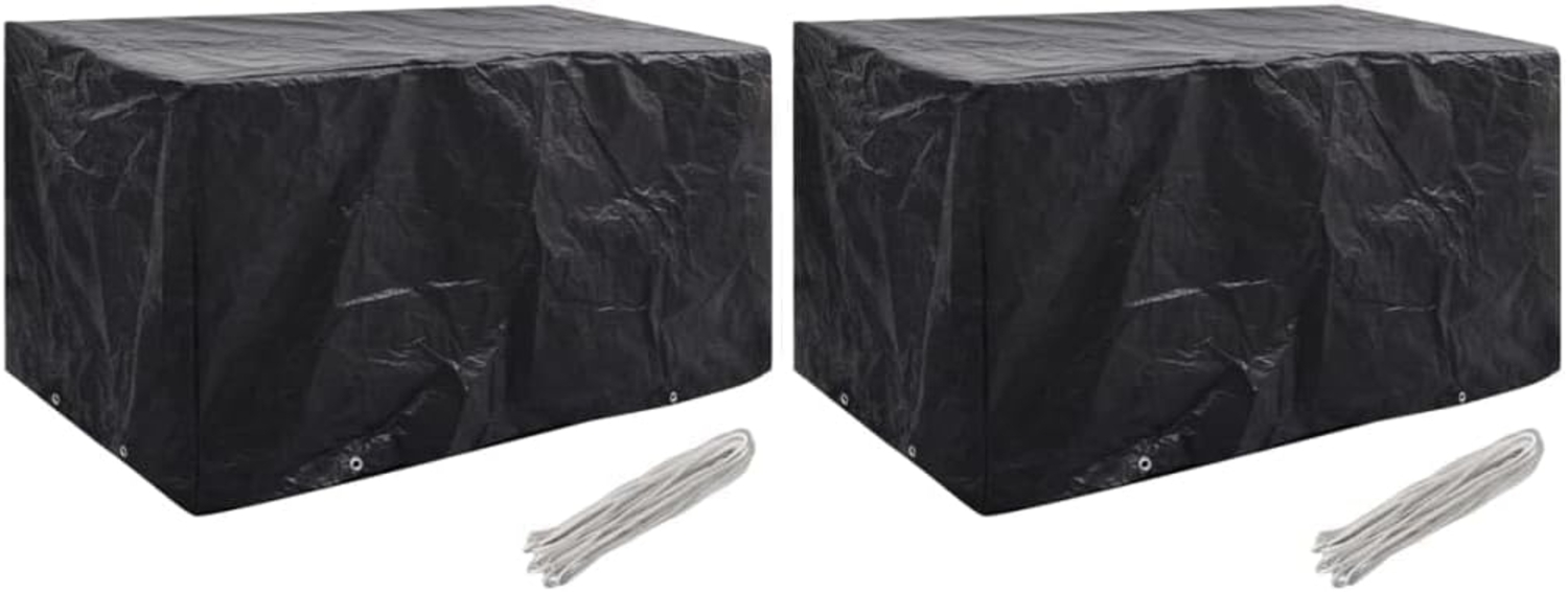 vidaXL 2X Gartenmöbel Abdeckung Schutzhülle Abdeckplane Gartengarnitur Sitzgruppe Regenschutz Abdeckhaube Schutzplane 8 Ösen 180 x 70 x 90 cm Bild 1