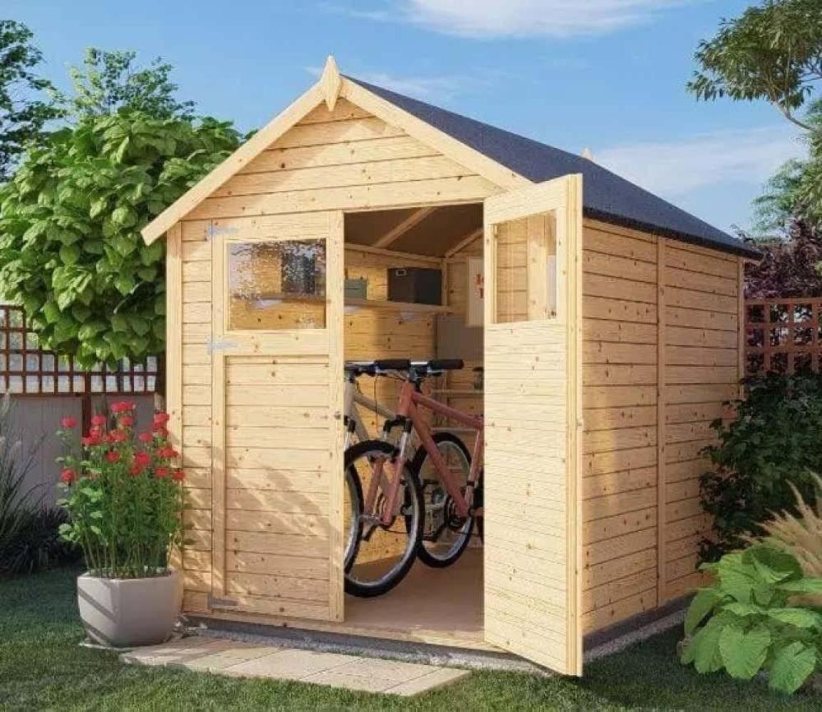 Alpholz Gerätehaus Alisha Gerätehaus aus Holz Geräteschrank mit 14 mm Wandstärke Gartenhaus mit Montagematerial Bild 1