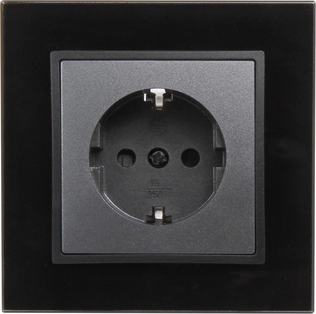 Schutzkontakt-Steckdose McPower ''Flair'', 250V~/16A, UP, Einsteckschutz, anthrazit Bild 1