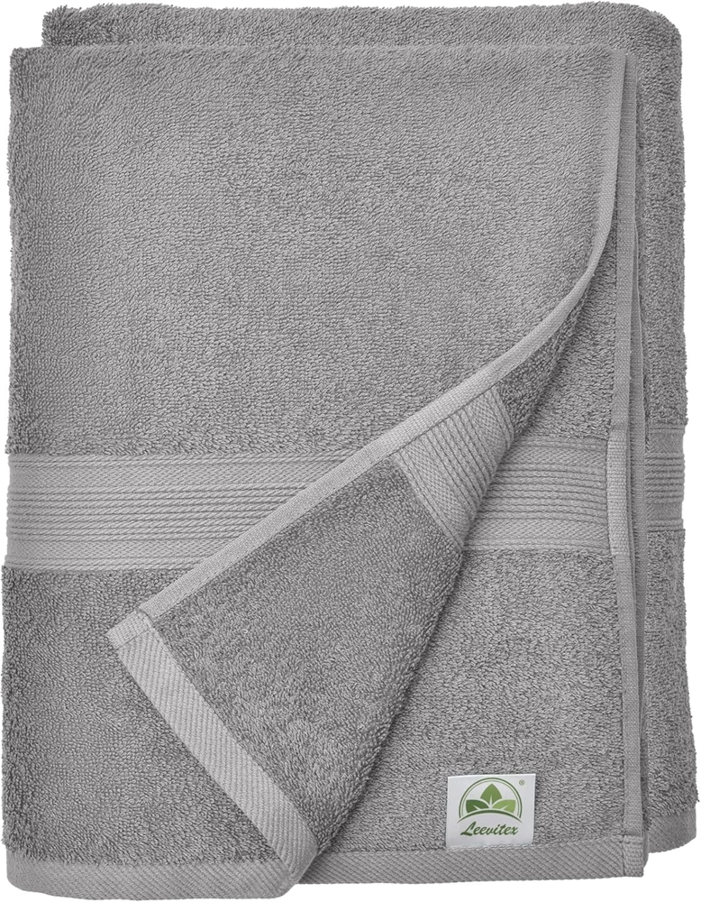 leevitex® Saunatuch leevitex® Saunatuch Frottee XXL, (2-St), 80 x 200 cm, extra groß & saugfähig, Grau Bild 1