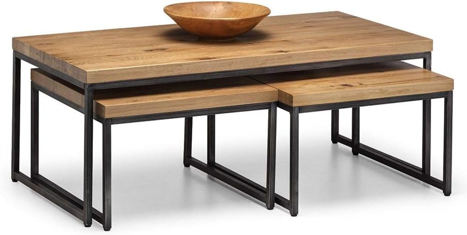 Julian Bowen Brooklyn Couchtisch, verschachtelt, Eiche Bild 1