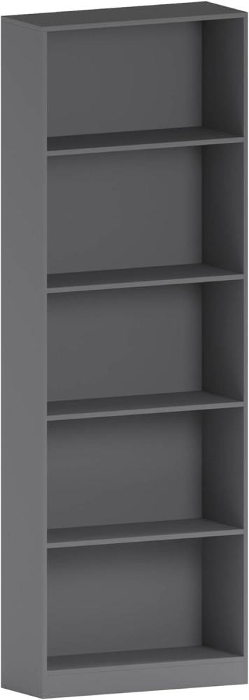 Vida Designs Cambridge Bücherregal, 5 Etagen, extra groß, Holzregal, Grau Bild 1