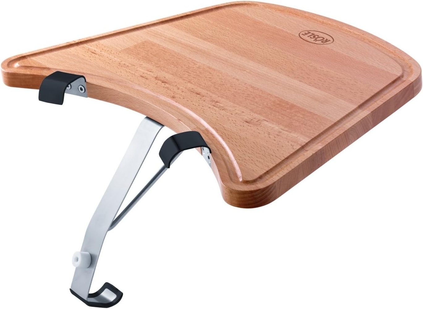 RÖSLE Ablagetisch Kugelgrill, Hochwertiger Buchenholztisch mit Saftrille zum Anhängen an den RÖSLE Kohlegrill No. 1 F50 AIR/F60 AIR/G60, Braun Bild 1