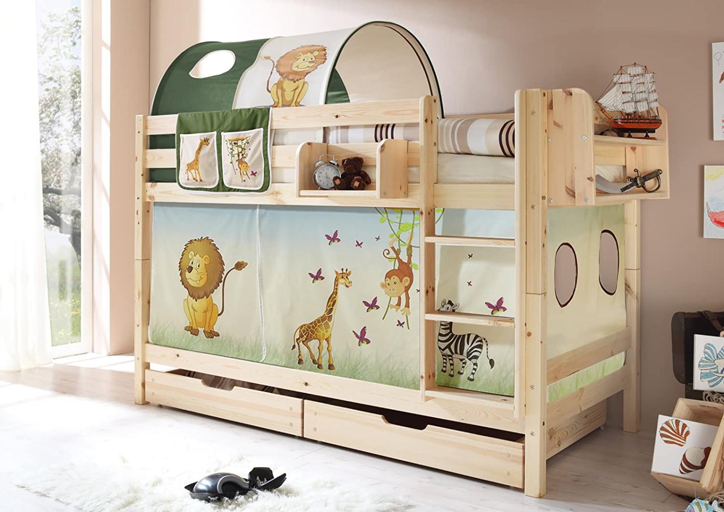 Etagenbett "Marcel" 90x200 Kiefer massiv Natur Bild 1