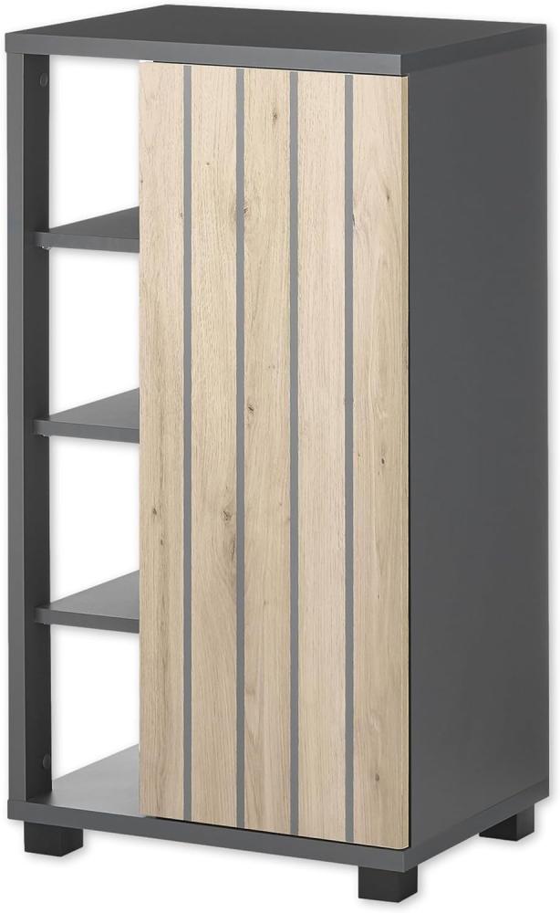 NIZZA Badezimmer Kommode in Graphit, Artisan Eiche Optik - Badezimmerschrank Bad Schrank mit viel Stauraum - 50 x 92 x 37 cm (B/H/T) Bild 1