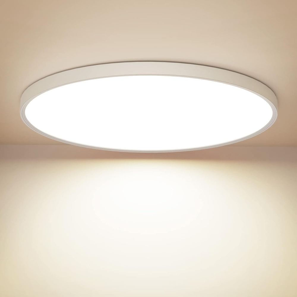 OUILA Deckenlampe LED Deckenleuchte Flach Rund - Ø30CM LED Deckenleuchte 24W 4000K 2400LM IP44 Wasserdicht Neutralweiß Badezimmer lampe, Badlampe Decke für Wohnzimmer Schlafzimmer Küche Bad Flur Bild 1