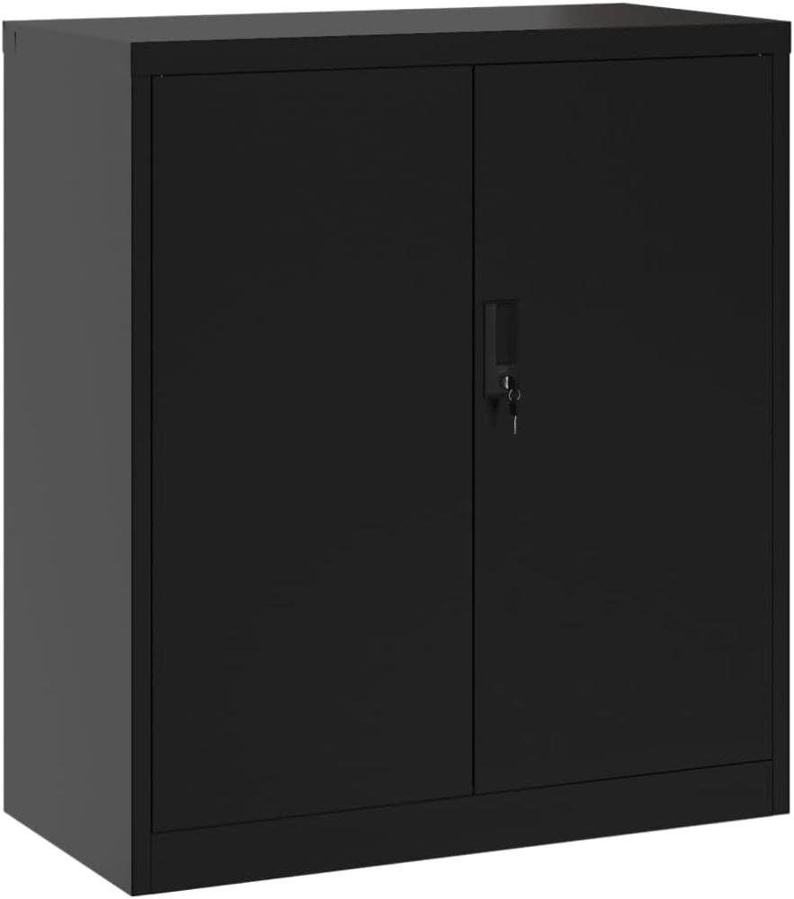 Aktenschrank, Stahl Schwarz, 79x40x90 cm Bild 1