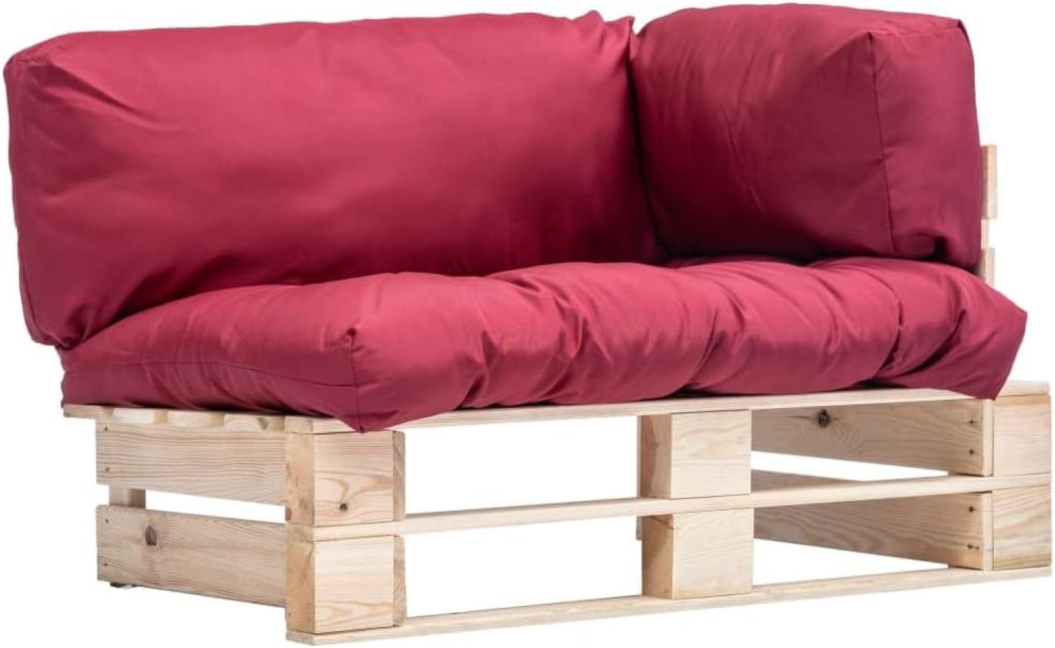 Garten-Palettensofa mit Roten Kissen Kiefernholz Bild 1