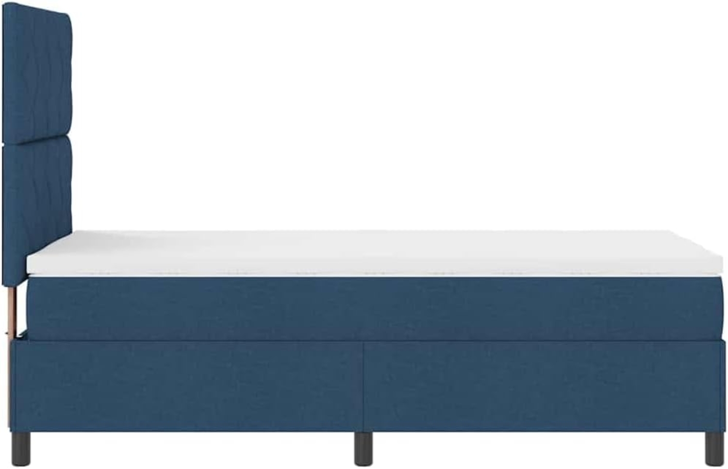 vidaXL Boxspringbett mit Matratze mit Kopfteil Blau 100 x 200 cm Stoff 3339447 Bild 1