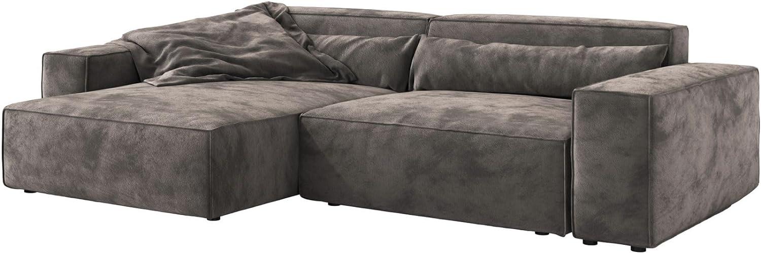 Ecksofa Sirpio XL 270x170 cm Mikrofaser, Recamiere variabel, Khakibraun Bild 1