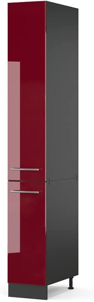 Vicco Apothekerhochschrank 30 cm Hochglanz Küchenschrank Hochschrank Küchenzeile Fame-Line (Bordeaux Hochglanz) Bild 1