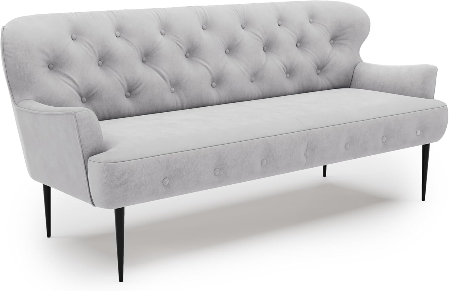 CAVADORE 3-Sitzer Küchensofa Amba, Trendige Sitzbank für Küche oder Esszimmer / 193 x 97 x 87 / Flachgewebe: Hellgrau Bild 1