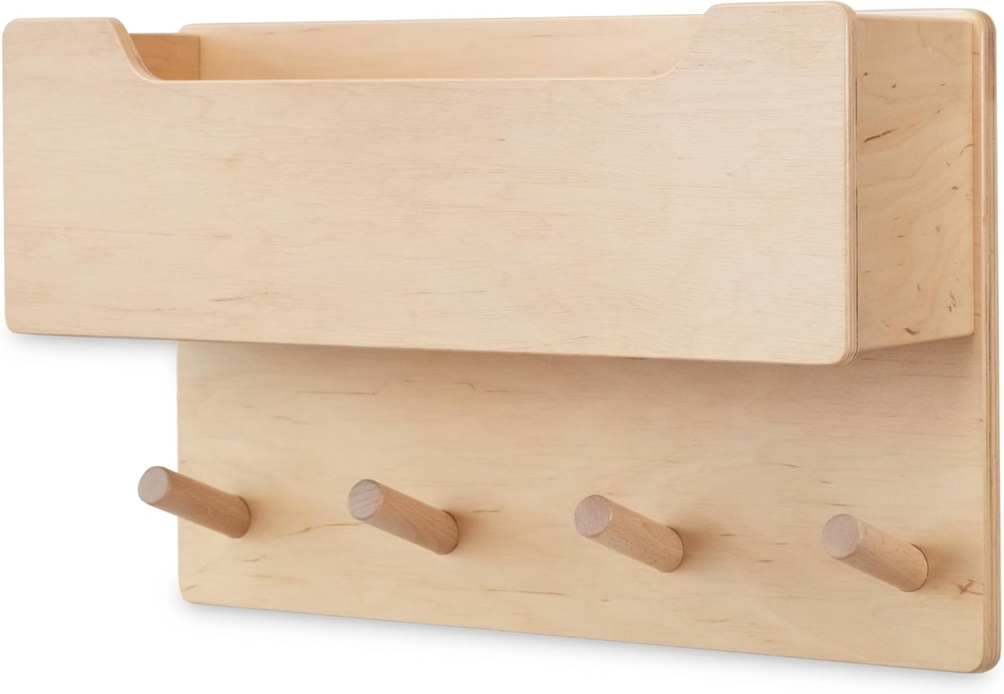 Ehrenkind Wandgarderobe für Kinder, Kindergarderobe (Garderobe Kinder, Garderobe für Kinderzimmer, Kinder Garderobe), aus massivem und nachhaltigem Holz - nach Montessori Bild 1